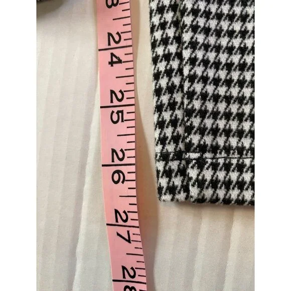 Ann Taylor Black & White Houndstooth High-Waist Pants With Side Zipper Size LP - Picture 5 of 9